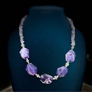 Hand-crafted Chevron Amethyst Necklace